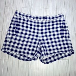 J. Crew Navy blue gingham shorts size 2 with pockets 100% cotton fully lined